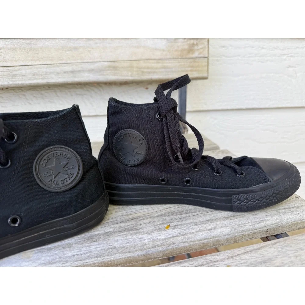 Converse Chuck Taylor All Star High Top Black Monochrome Youth Sneakers Size 1Y